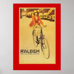 Póster Anuncio del vintage, bicicletas de Raleigh