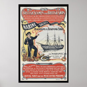 Póster Anuncio del vintage para los marineros británicos