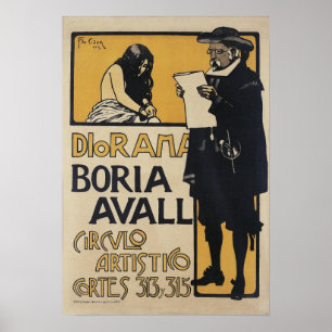 Póster Anuncio español del círculo del artista del