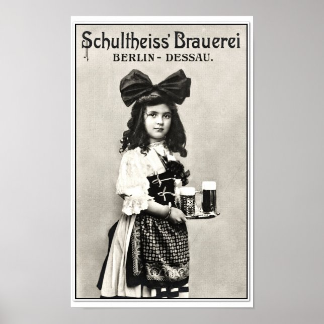 Póster Anuncio fotográfico de la cervecería alemana de Be (Frente)