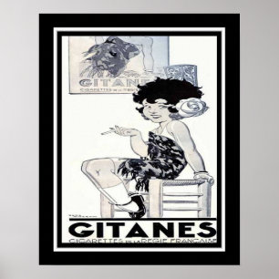 Póster Anuncio francés 1934 del cigarrillo de Gitanes