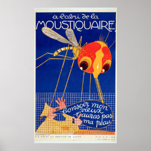 Póster Anuncio francés de control de plagas de mosquitos