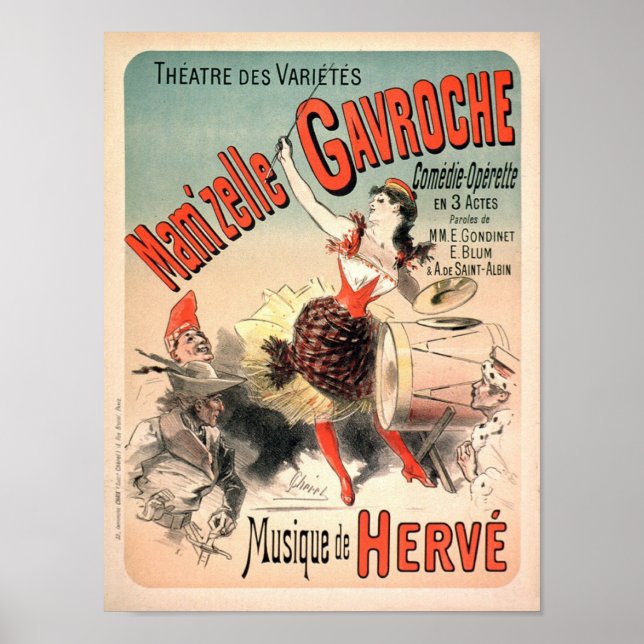 Póster Anuncio francés de Mamzelle Gavroche Vintage (Frente)