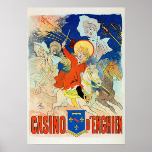 Póster Anuncio francés del casino de Chéret del époque de