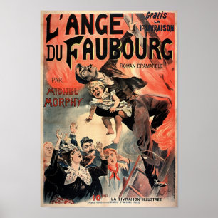 Póster Anuncio francés vintage de L' Ange Du Faubourg