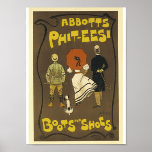 Póster Anuncio francés vintage sobre boots de pasteleros