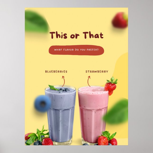 Póster Anuncio frontal promocional de batido de leche de  (Frente)