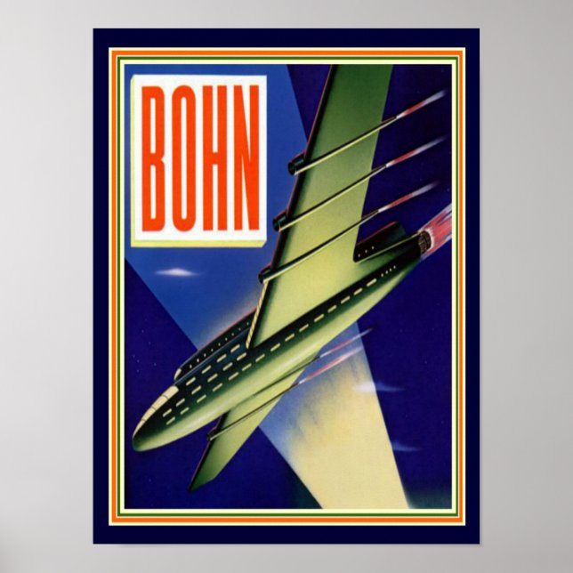 Póster Anuncio futurista de Bohn 1944 12 x 16 (Frente)