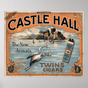 Póster Anuncio gemelo de los cigarros del vintage