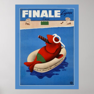 Póster Anuncio italiano del viaje de los pescados lindos