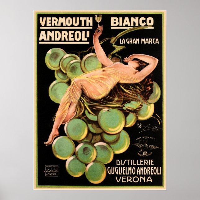 Póster Anuncio italiano Verona VERMOUTH BIANCO ANDREOLI L (Frente)