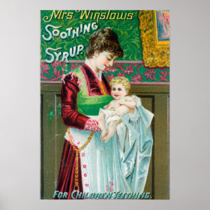 Póster Anuncio para el jarabe calmante de señora Winslows