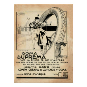Póster Anuncio para una compañía de neumáticos cubana