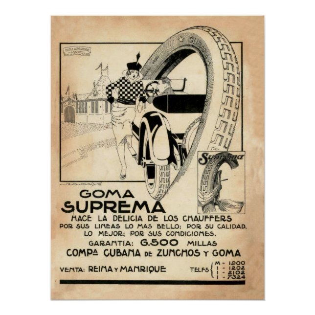 Póster Anuncio para una compañía de neumáticos cubana (Anverso)