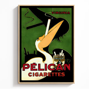 Póster Anuncio retro de cigarrillos Pelican, era Art Déco