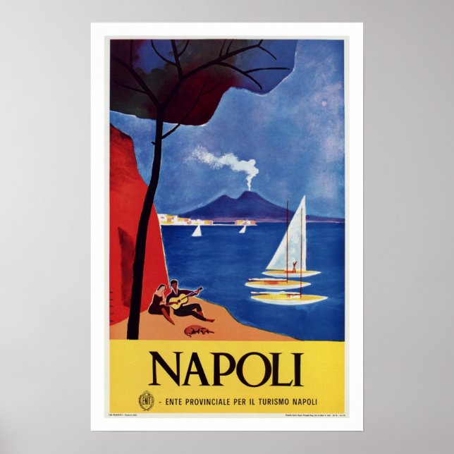 Póster Anuncio retro vintage de Napeles Italy (Frente)