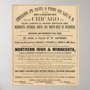 Póster Anuncio sobre el lago Superior Iowa y Minnesota