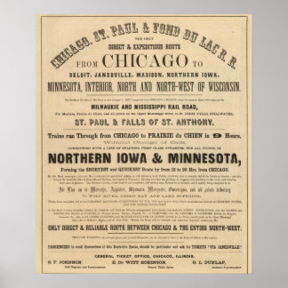 Póster Anuncio sobre el lago Superior Iowa y Minnesota