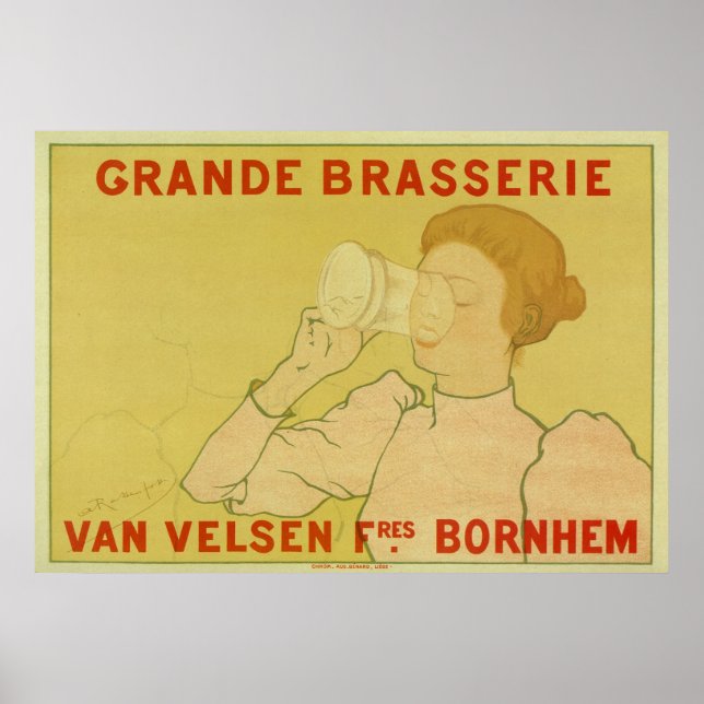 Póster Anuncio vintage Art Nouveau Belgium (Frente)