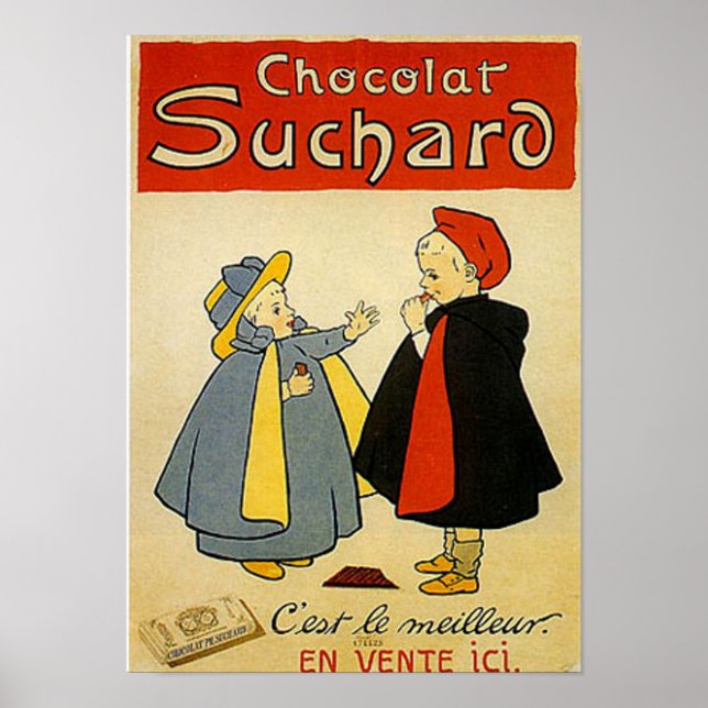 Póster Anuncio vintage de chocolate (Frente)