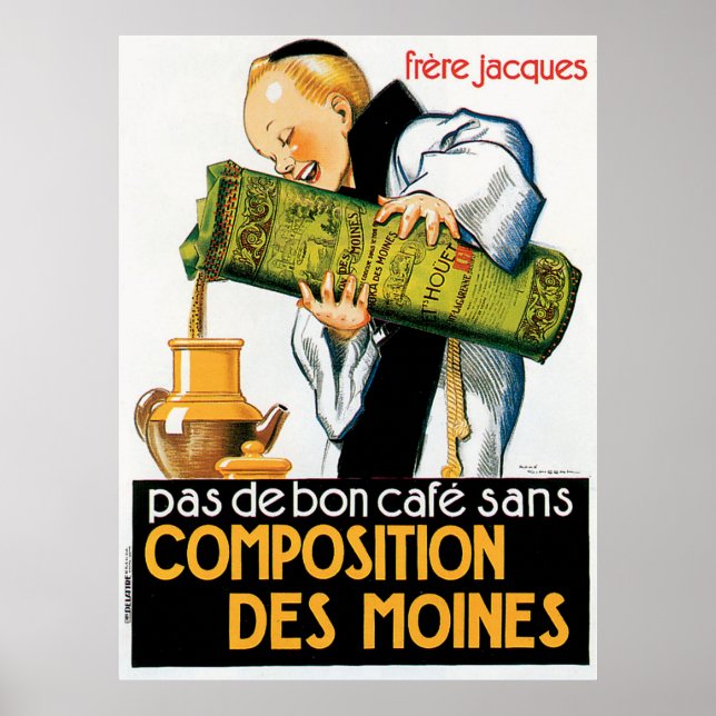 Póster Anuncio Vintage Frere Jacques Coffee (Frente)