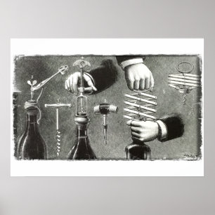 Póster Anuncio vintage para diferentes tornillos de corch