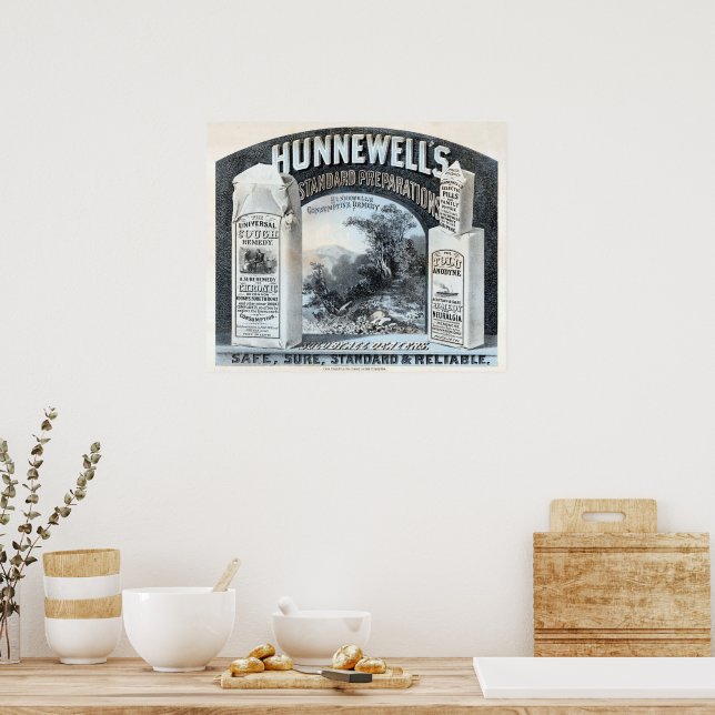 Póster Anuncio Vintage Para Hunnewells Preparaciones Está (Cocina)
