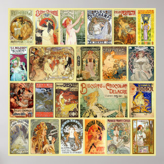 Póster Anuncios de Art Nouveau
