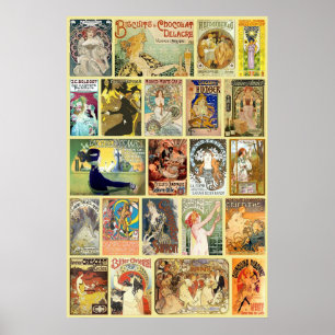 Póster Anuncios de Art Nouveau vintage