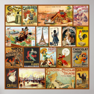 Póster Anuncios de chocolate vintage