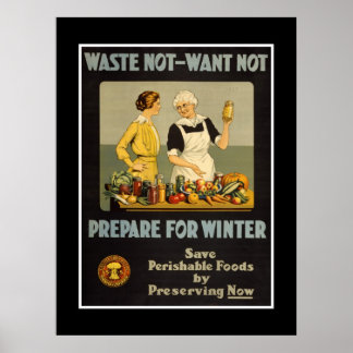 Póster Anuncios de cosecha poster "Desperdicios no desead