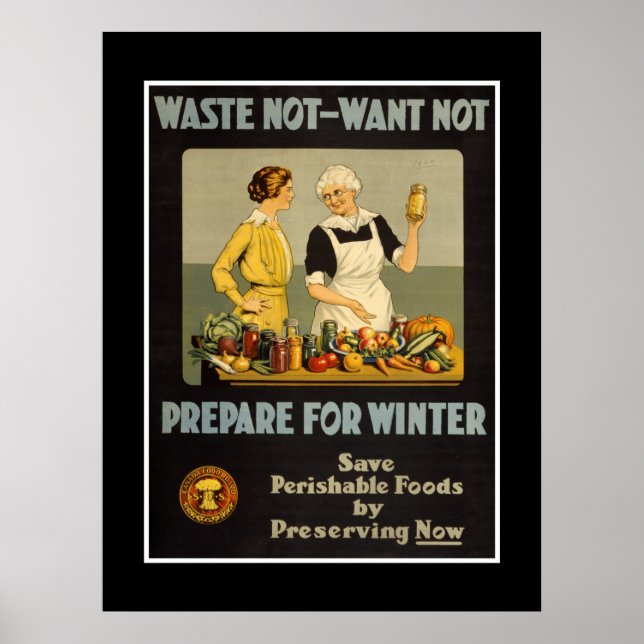 Póster Anuncios de cosecha poster "Desperdicios no desead (Frente)