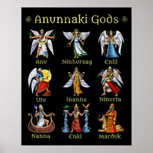 Póster Anunnaki Sumerian Mythology Gods