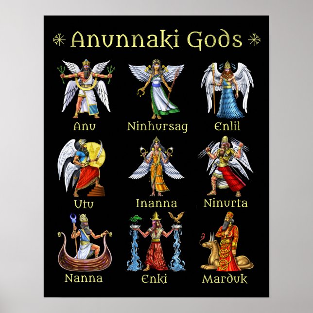 Póster Anunnaki Sumerian Mythology Gods (Frente)