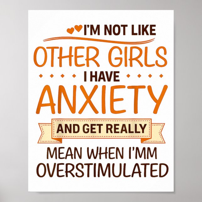Póster Anxiety Humor For Women With Overstimulation  (Frente)