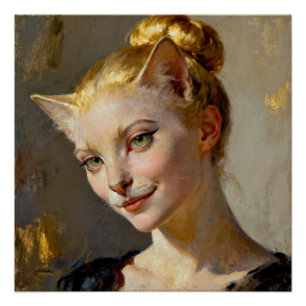 Póster “Anya, meticulosamente contenta” – Una felina feme