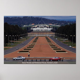 Póster Anzac Parade and Parliament House, Canberra, Austr