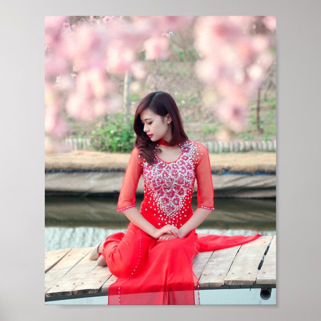 Póster Ao Dai Tradicional Vietnam (Frente)