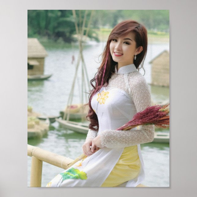 Póster Ao Dai Tradicional Vietnam (Frente)
