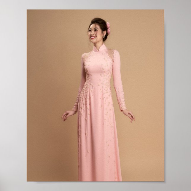Póster Ao Dai Tradicional Vietnam (Frente)