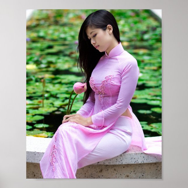 Póster Ao Dai Tradicional Vietnam (Frente)