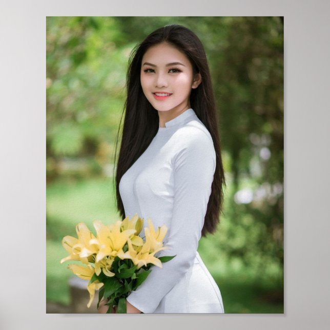 Póster Ao Dai Tradicional Vietnam (Frente)
