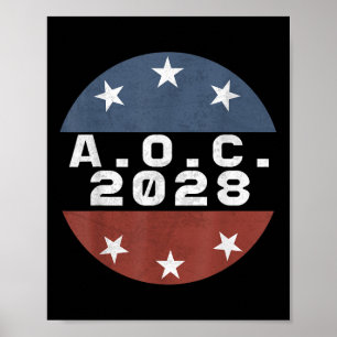 Póster Aoc 2028 Para El Presidente Alexandria Ocascio-cor