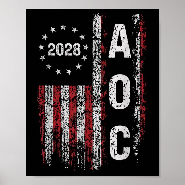 Póster Aoc Alexandria Ocasio Cortez 2028 Para Presidente  (Frente)