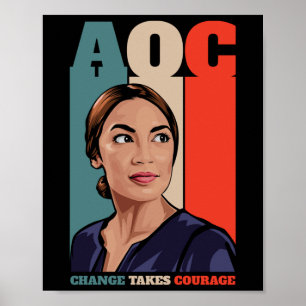 Póster Aoc Alexandria Ocasio-cortez Primera mujer preside