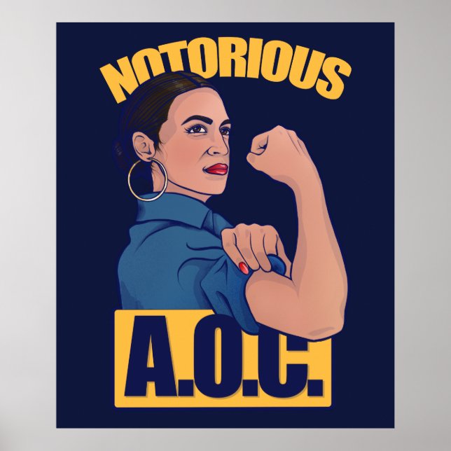 Póster AOC alexandria ocasio cortez retro rosie (Frente)