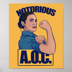 Póster AOC alexandria ocasio cortez retro rosie