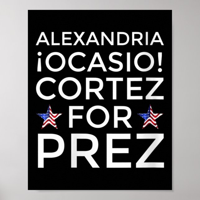 Póster Aoc para el presidente Alexandria Ocasio-cortez (Frente)