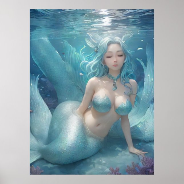 Póster *~* AP60 8 Sirenita marina de la diosa del agua (Frente)