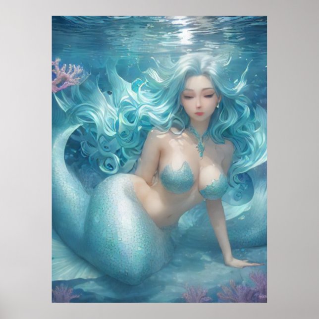 Póster *~* AP60 Diosa del Agua Fantasy Sea Mermaid 11 (Frente)